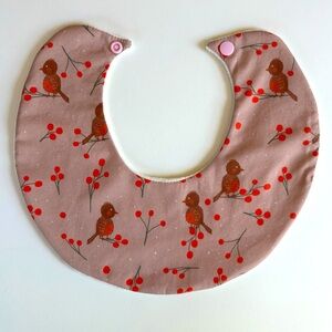 Baby Bib -  Birds & Berries - Handmade